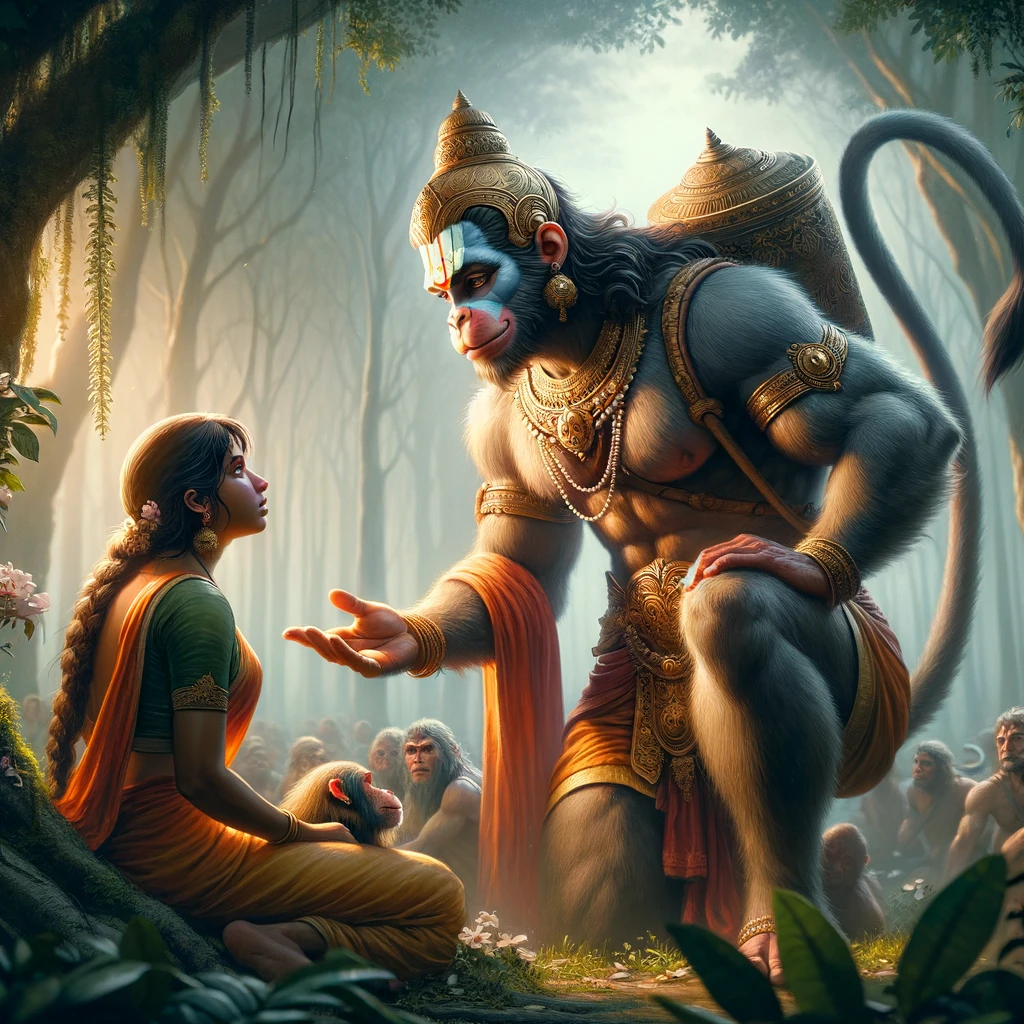 Hanuman Delivers Rama’s Message to Sita
